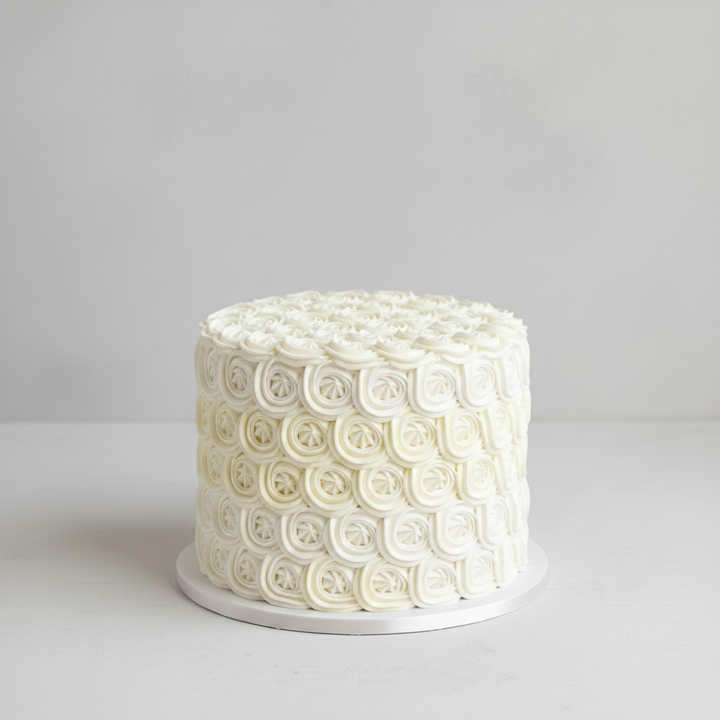 Vintage 1-tier buttercream wedding cake – Rosette Elegance